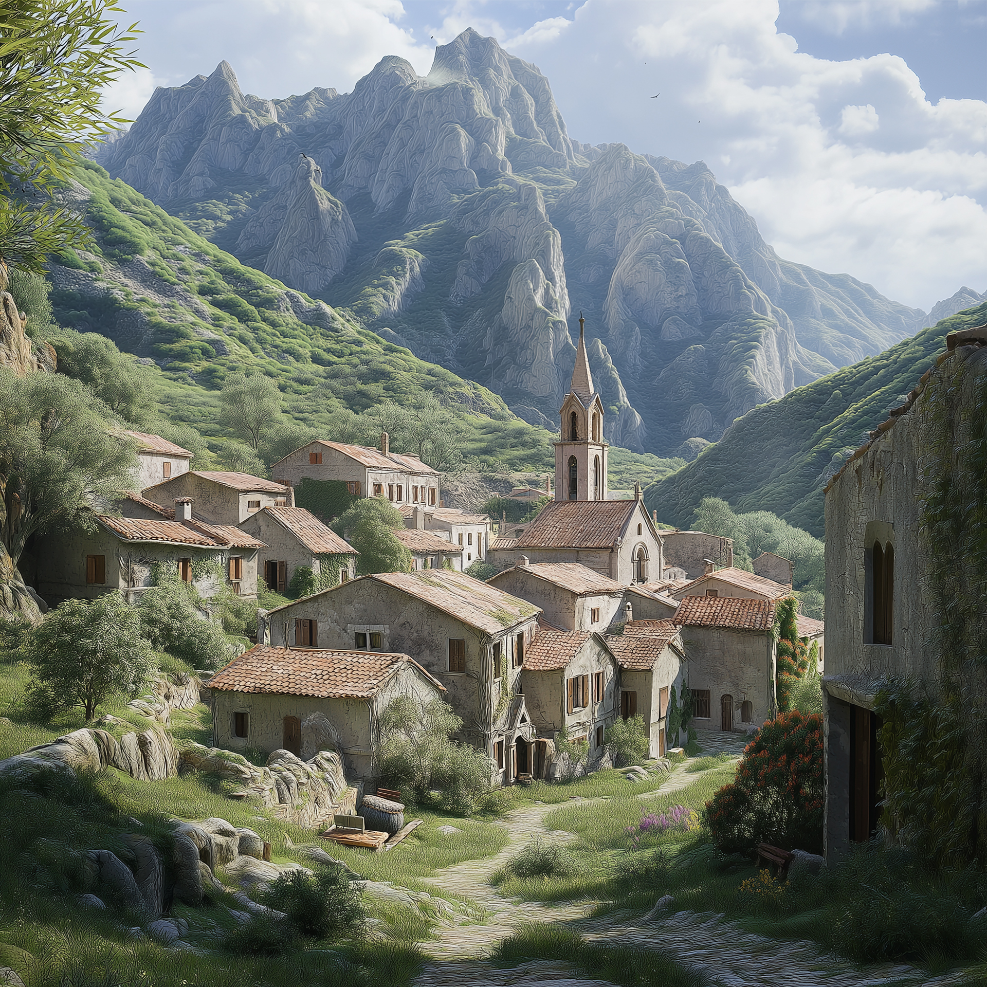 Recreación pueblo rural