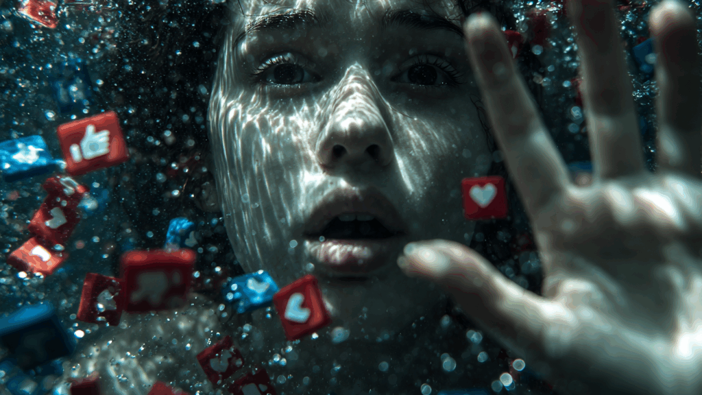 Afogada nas redes sociais