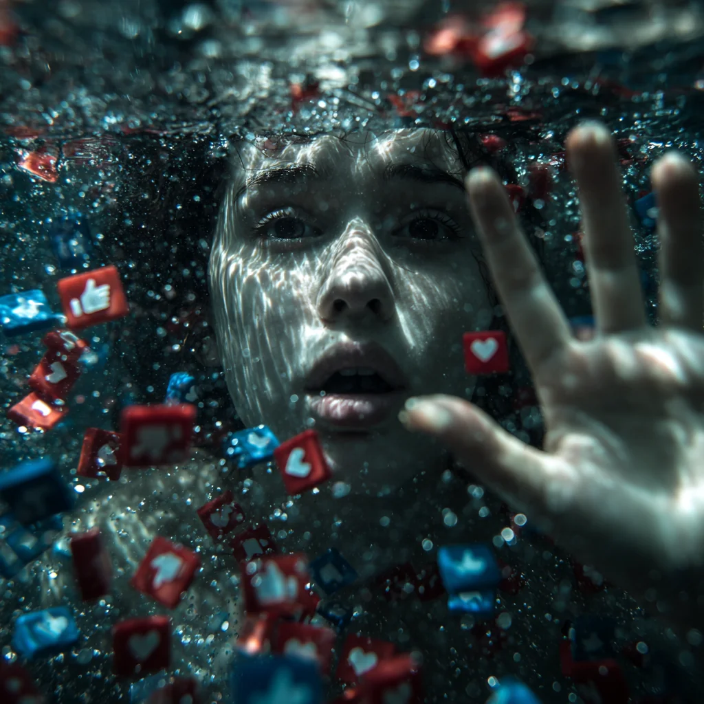 Afogada nas redes sociais